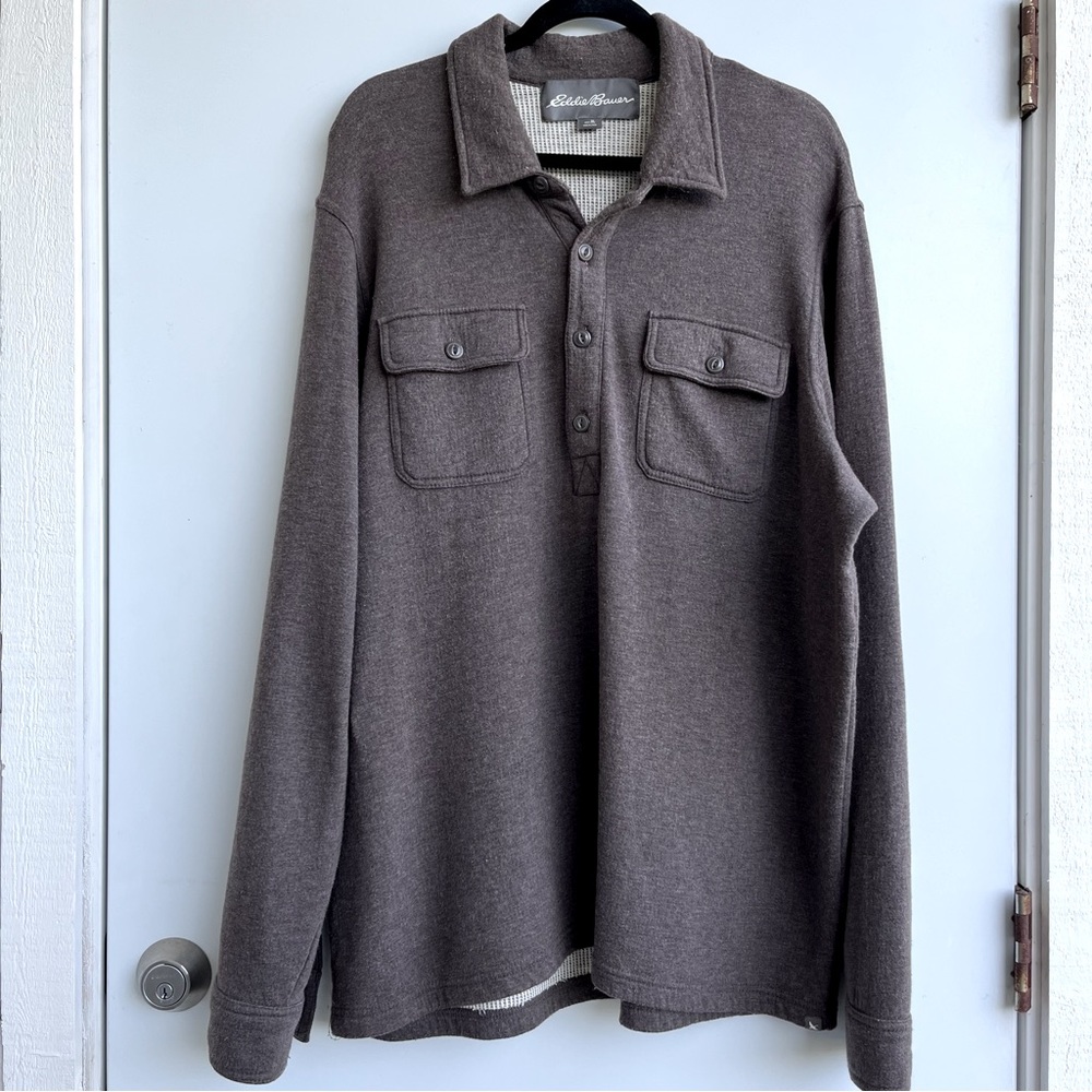 Eddie Bauer Brown Cotton Shacket Size XL